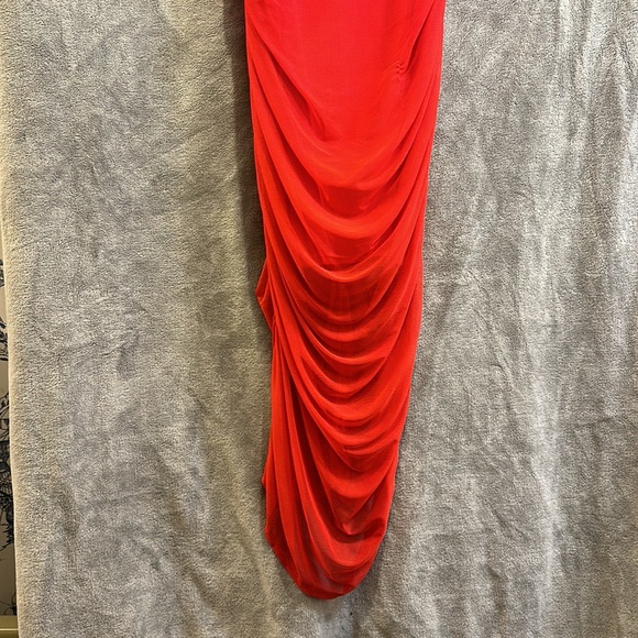 NWT-Red Rouched Dress - Picture 4 of 8